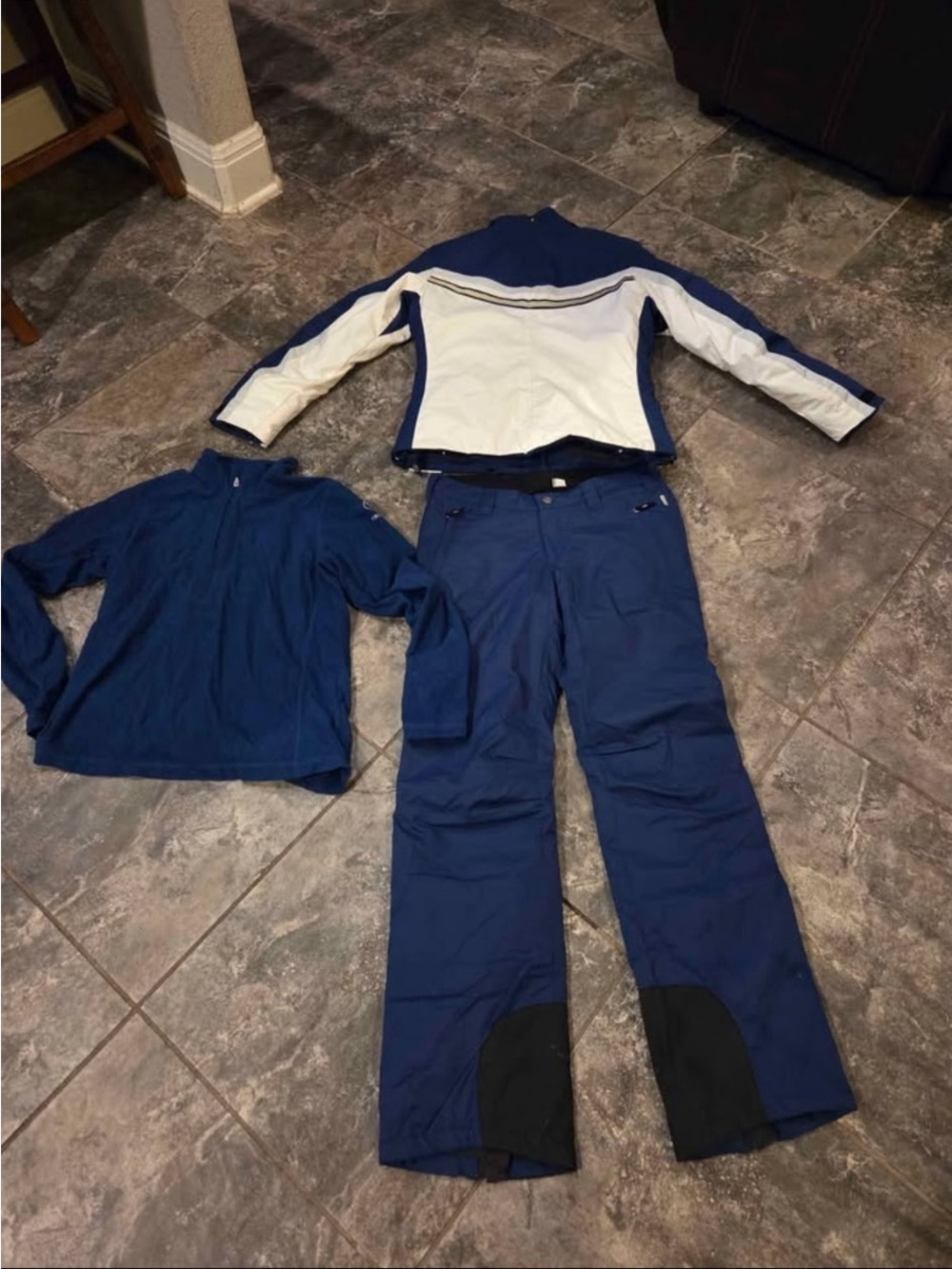 Bogner Blue and White Ski Jacket + Blue Ski Pants Set